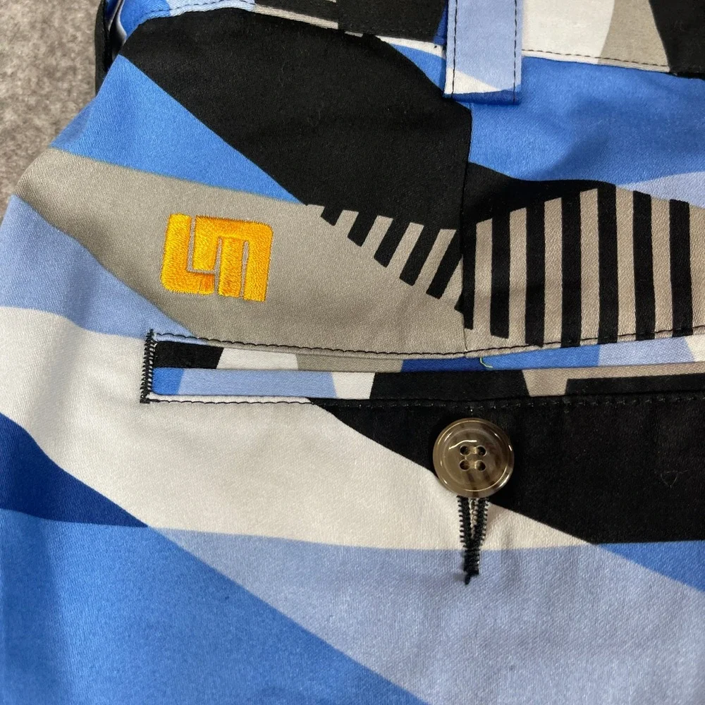Loudmouth Golf Knickers Pants Mens 32 Abstract Geometric AOP Blue Black Grey